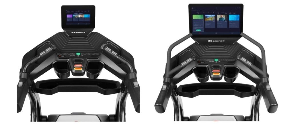 Consoles of Bowflex T10 and T22, side by side