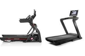Bowflex T10 on the left and NordicTrack 1750 on the right.